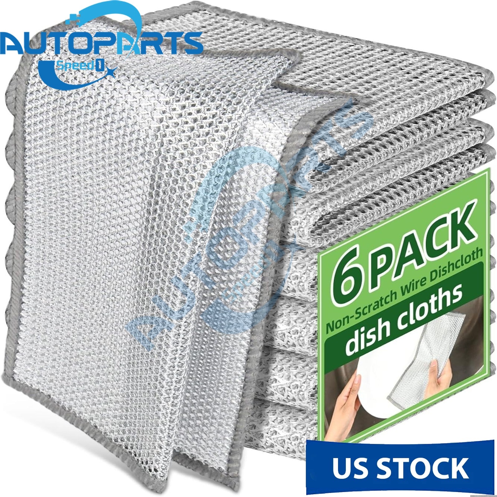6 Pack Steel Wool Dishwashing Pads Multipurpose Mesh Dish Cloths Stainless Steel