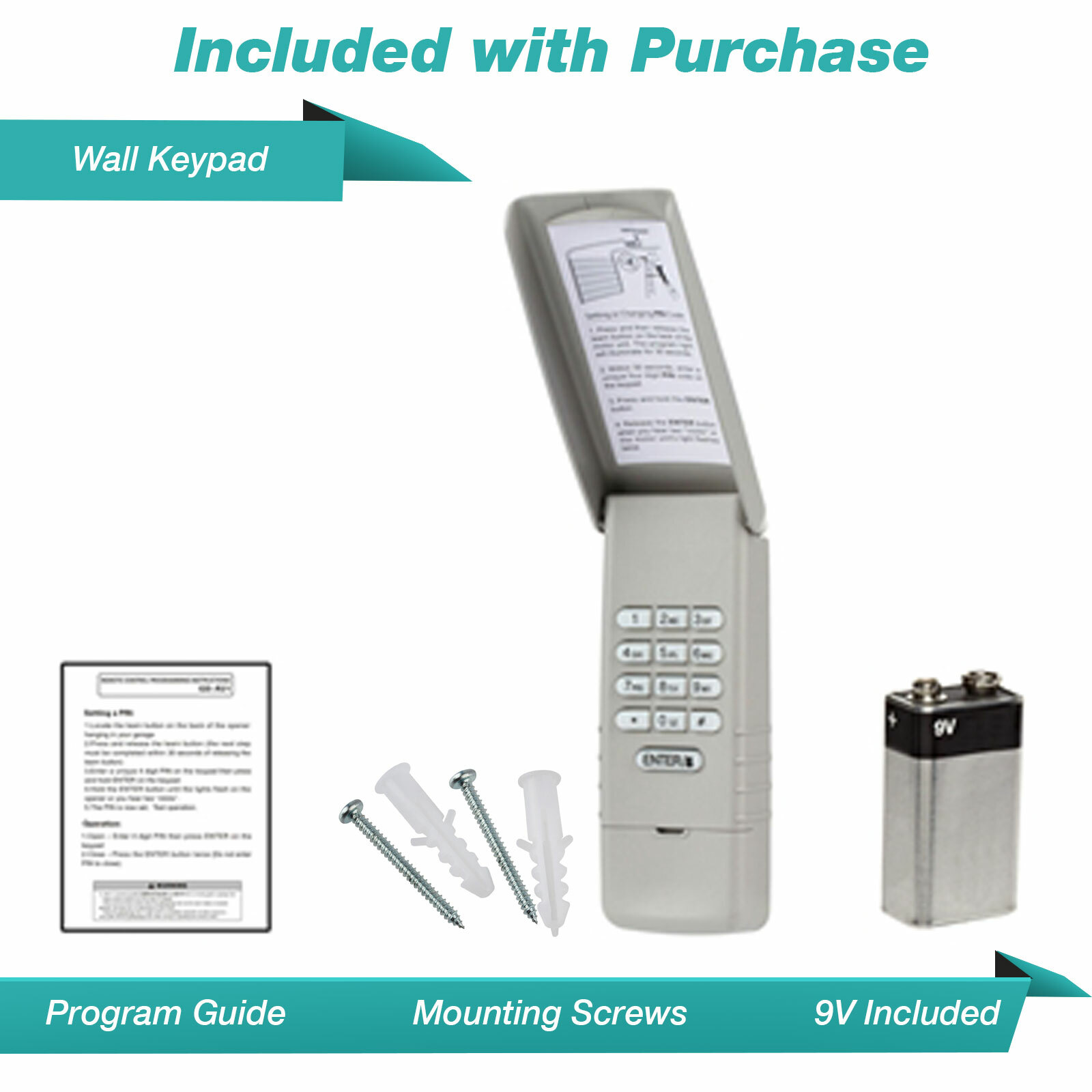 For LiftMaster 877LM Wireless Garage Door Keyless Entry Keypad Yellow Learn