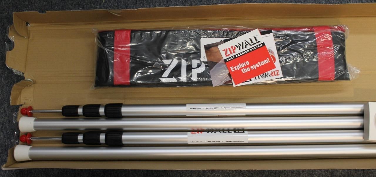 Zipwall SLP4 12′ Adjustable 4-Pole System & Carry Bag for Dust Control Open Box