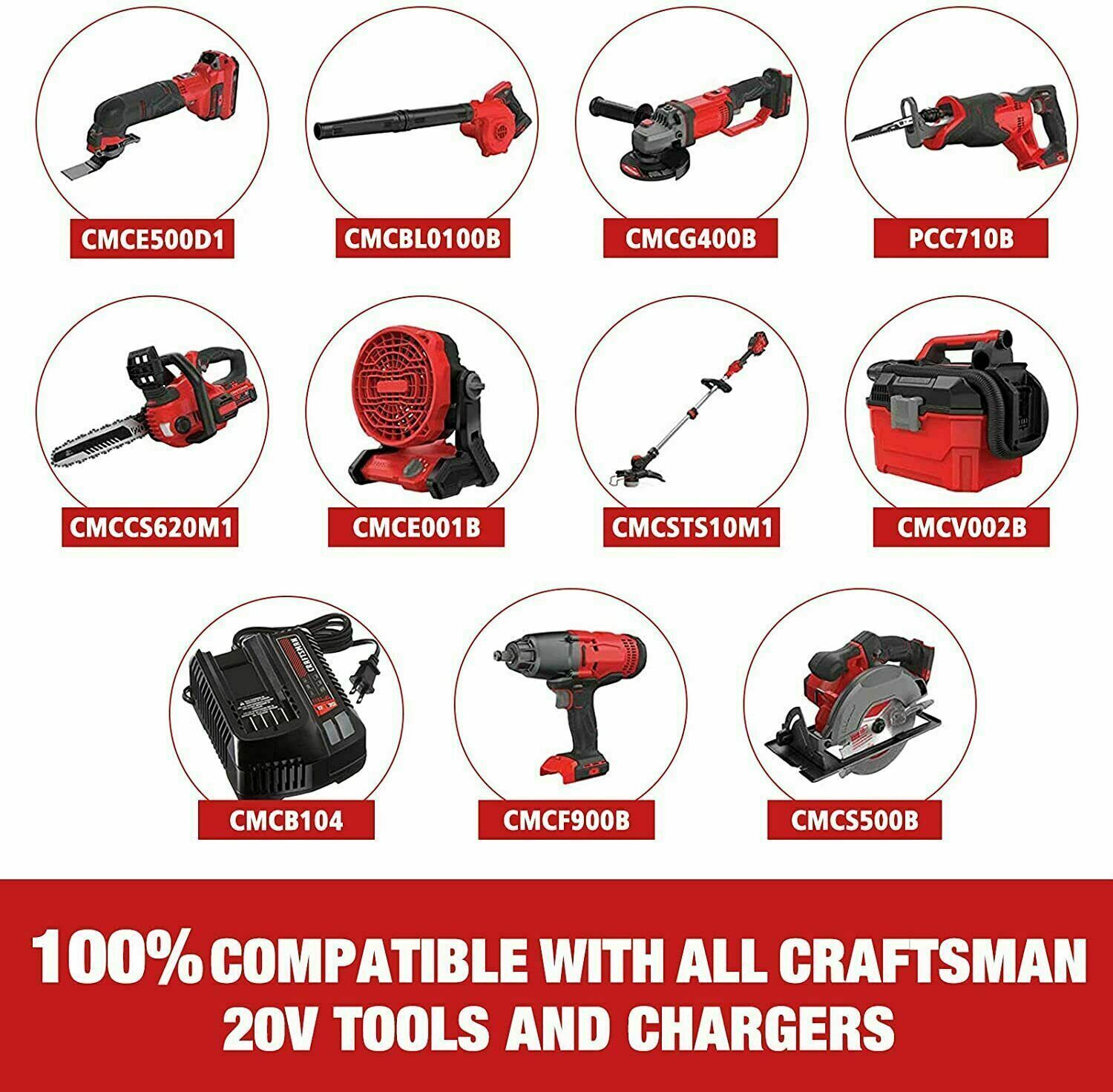 For Craftsman 20V 20 Volt MAX Lithium Ion Battery 3.0 AH CMCB202 CMCB201 CMCB204