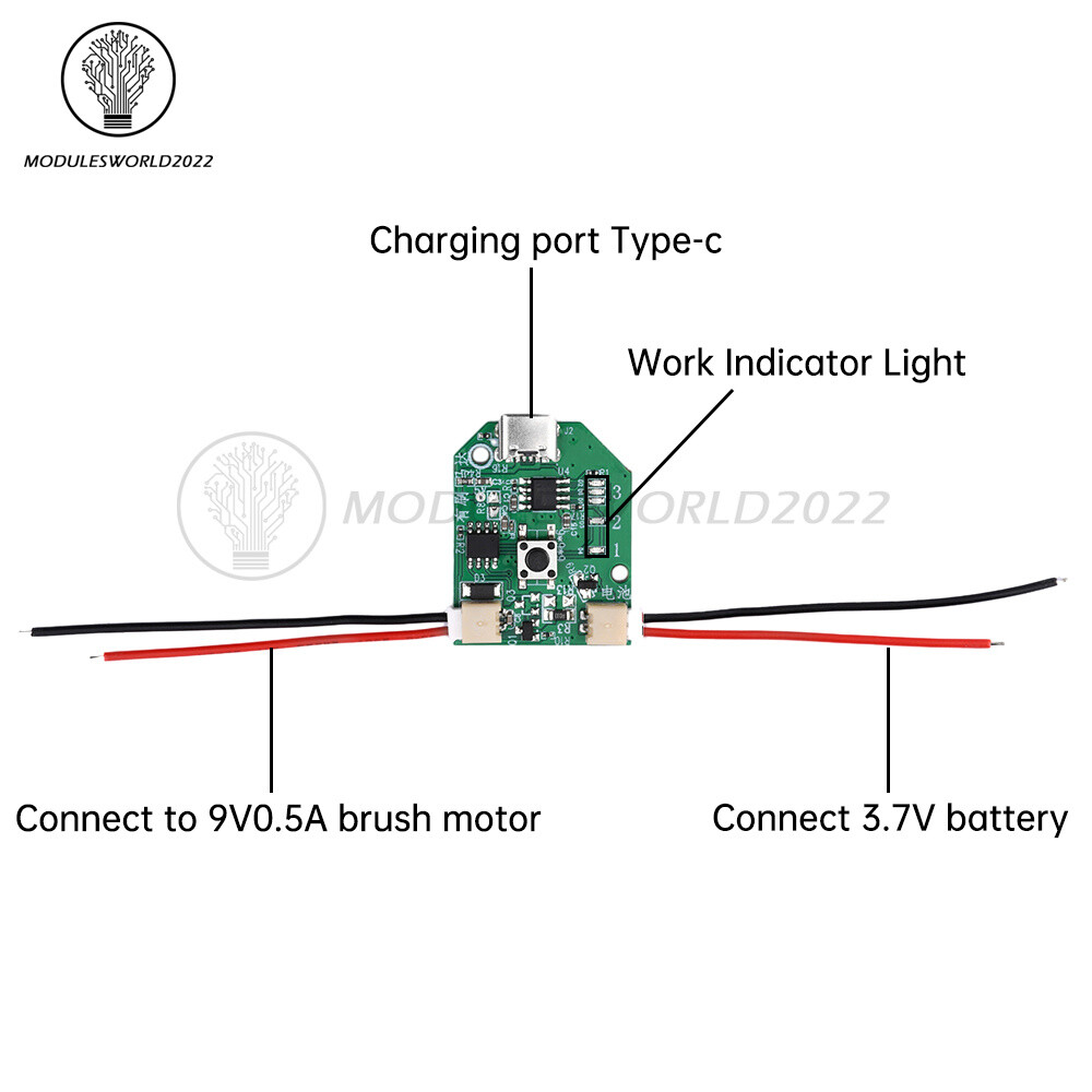 3.7V Universal USB Rechargeable Small Fan Circuit Board Mobile Fan Control Board