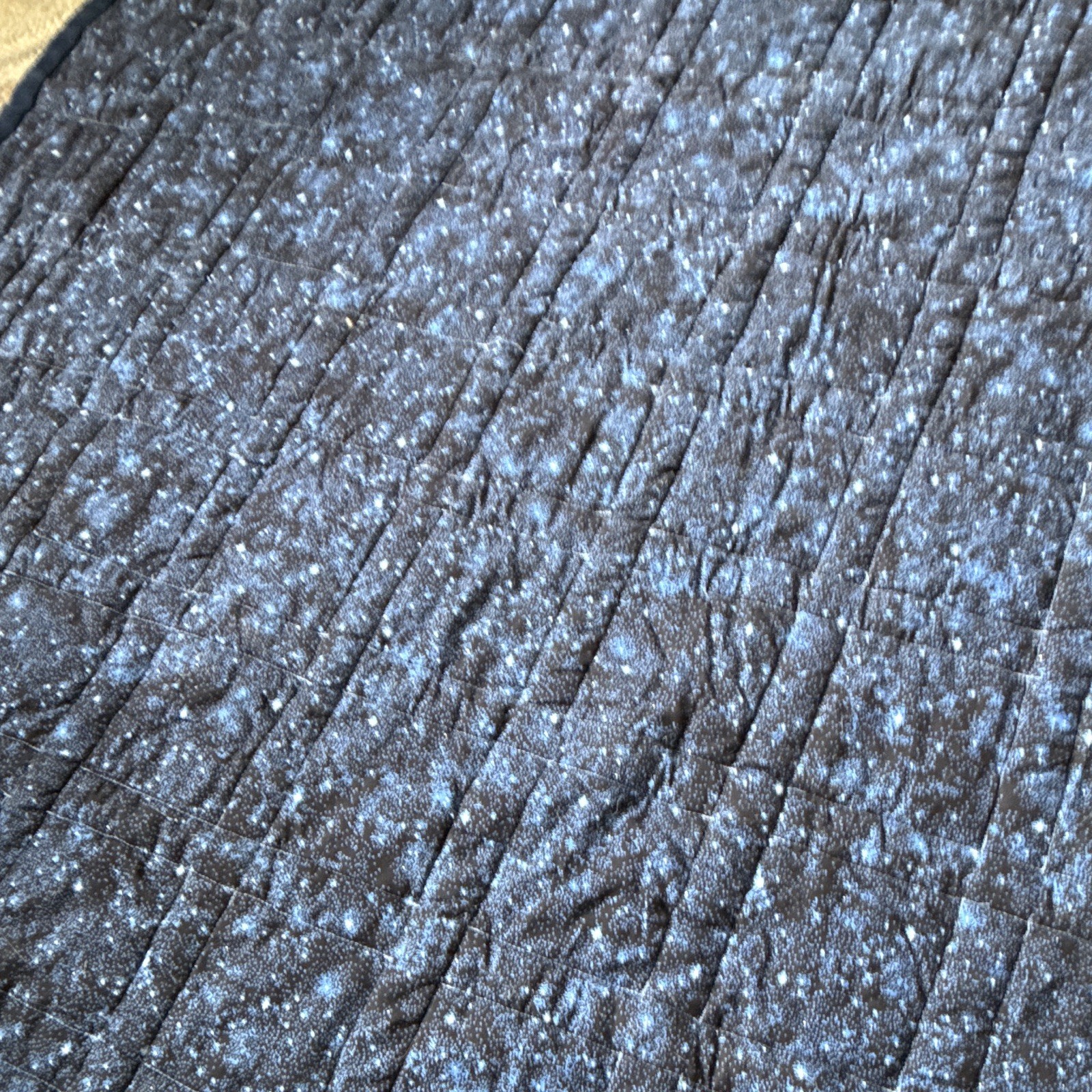 New Handmade Recycled Jean Reversible Quilt Blue/White 6FT 8.5 IN x 7FT 4IN
