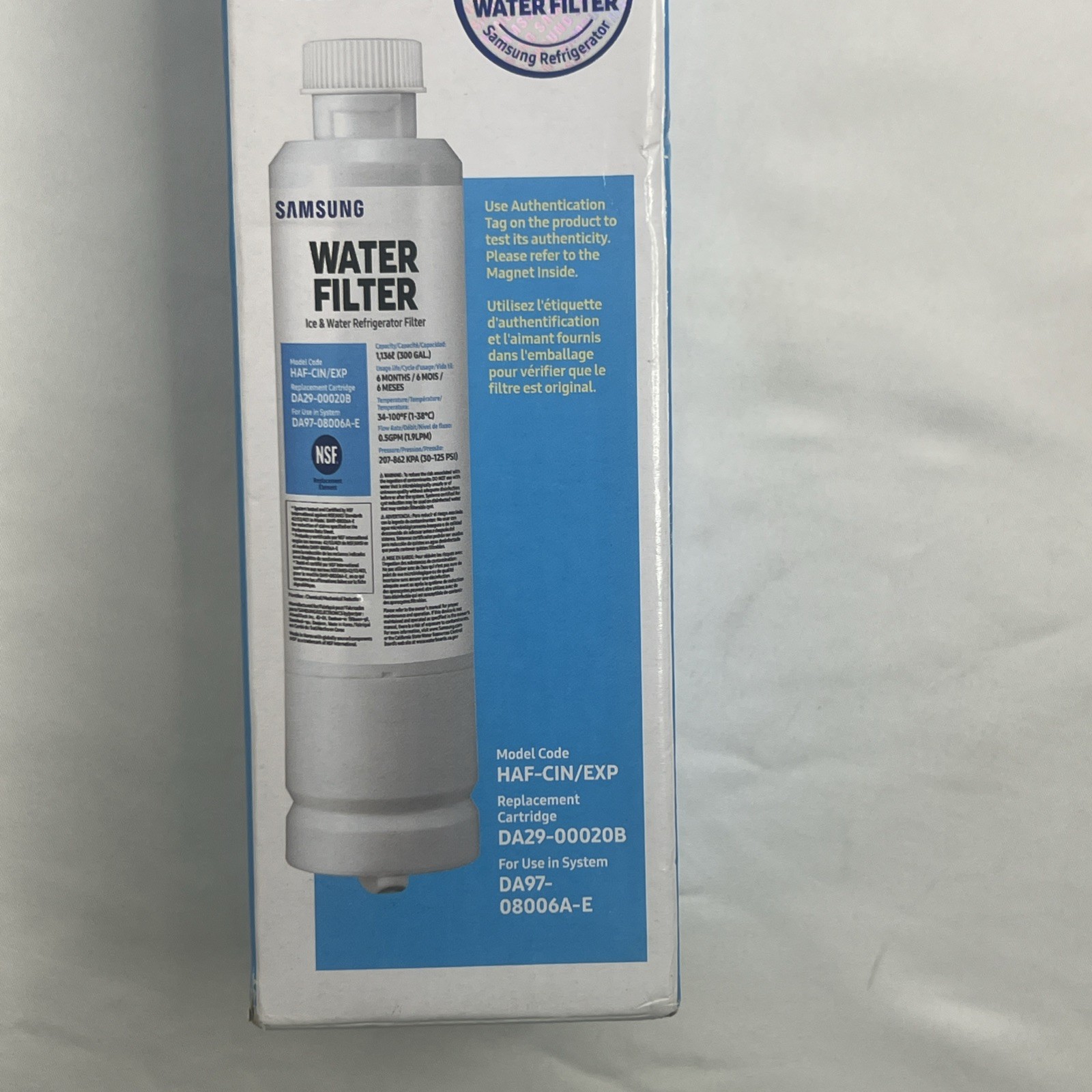 NEW Samsung DA29-00020B HAF-CIN/EXP Refrigerator Ice & Water Filter Genuine OEM