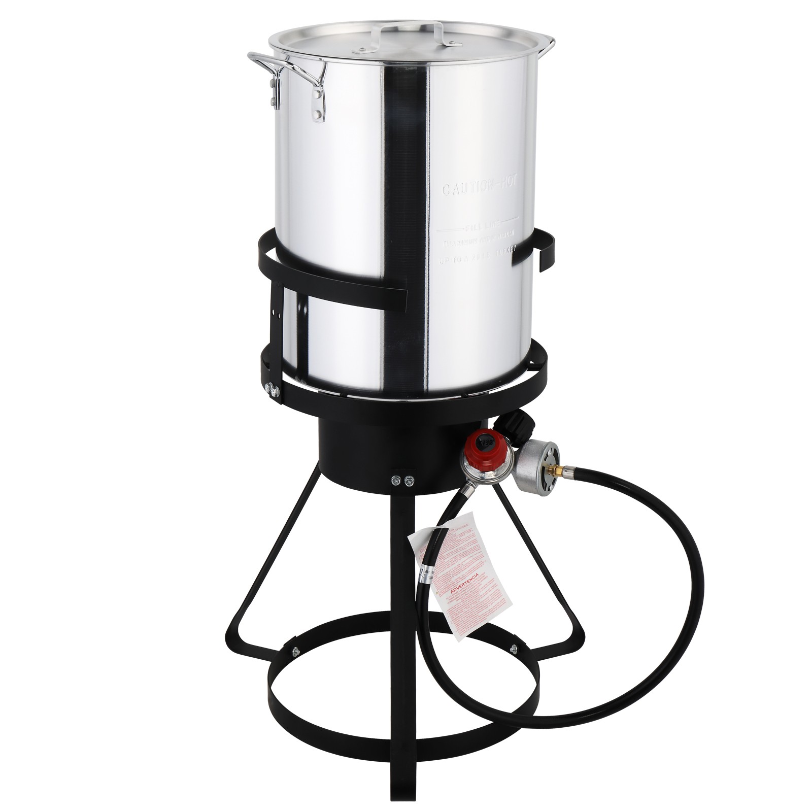 30 QT Aluminum Portable Propane Outdoor Turkey Deep Fryer Pot Set Easy to Clean