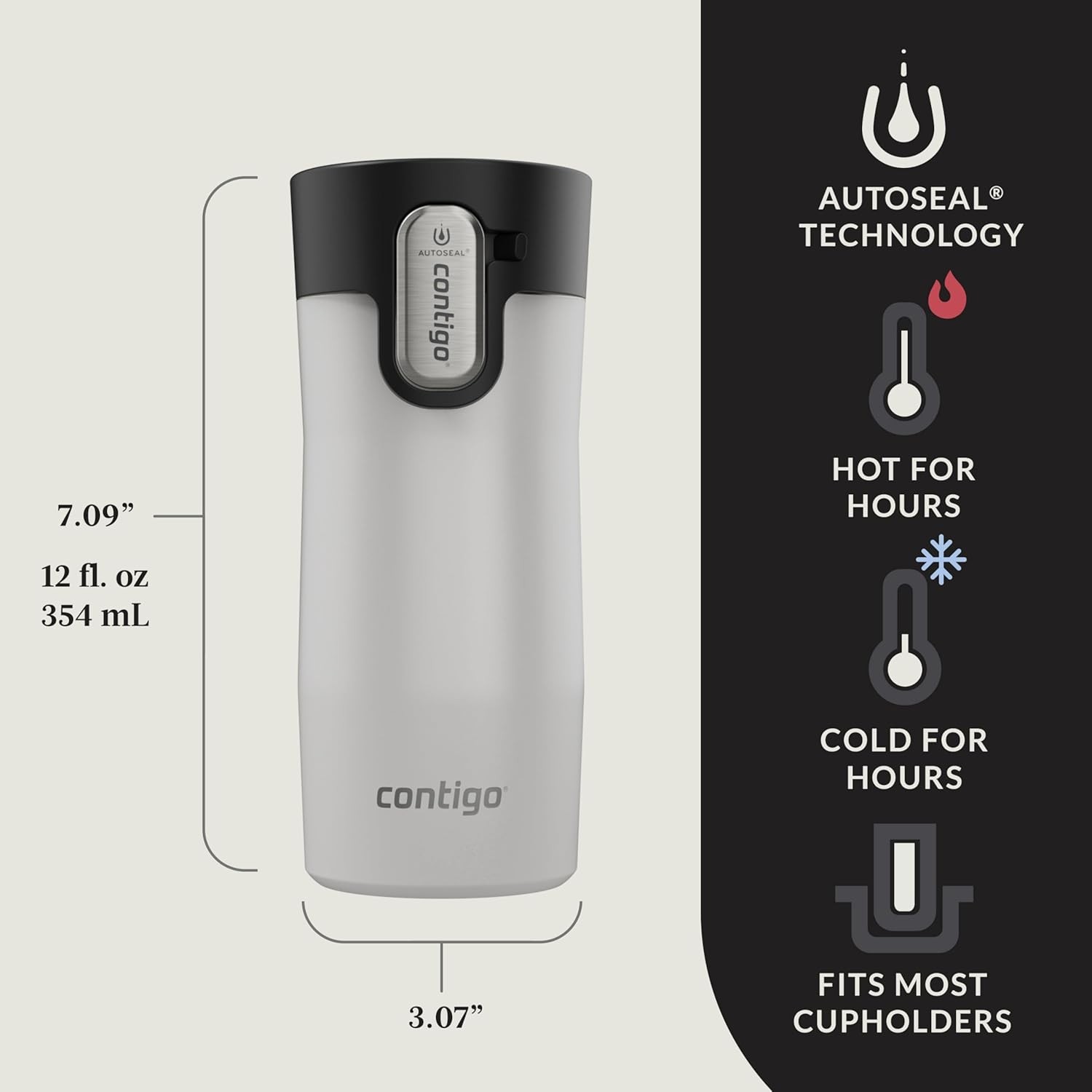 Contigo AUTOSEAL West Loop Vacuum-Insulated Stainless Steel Travel Mug with E…