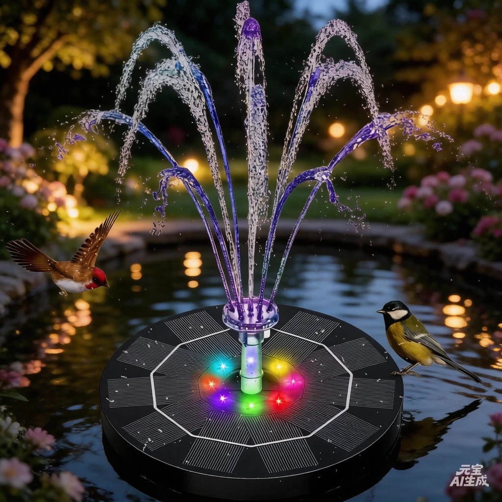 3W Led Solar Fountain With 1500mAh,Solar Fountain Pump with Various Spray Effect