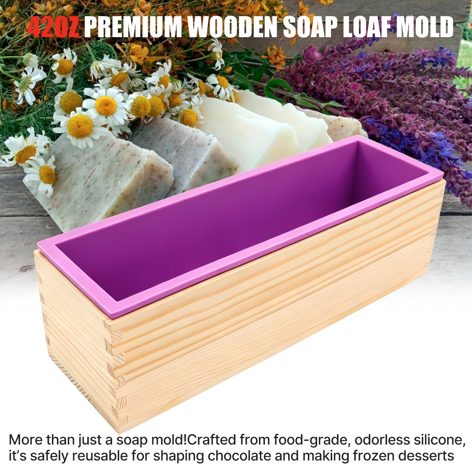 11″ 42oz Silicone Soap Mold Rectangle Soap Baking Cake Mould DIY Handmade Tool