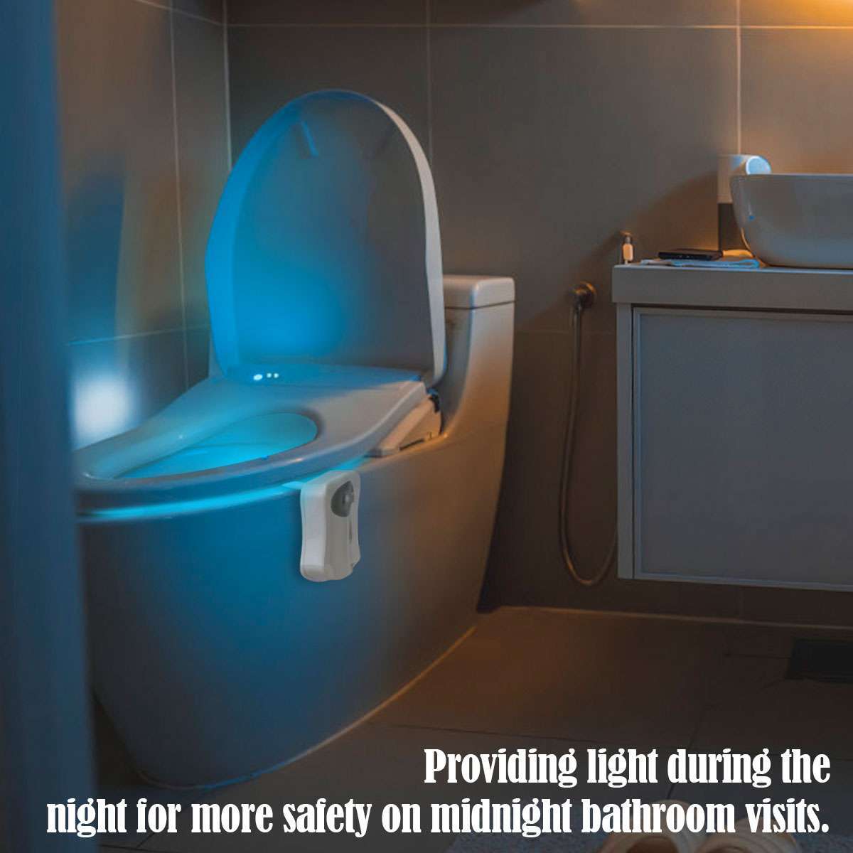4Pcs Motion Activated LED Bathroom Toilet bowl Night Light 16 Colors Kids Safe