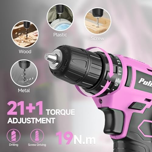 149 Piece Pink Cordless Drill Set 12V 1300mAh Battery Included Tool Kit