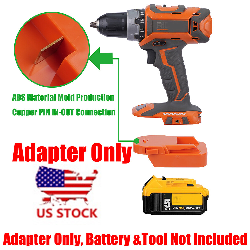 1 Adapter for Dewalt 20V MAX XR Slider Li-Ion Batteries To fits Ridgid 18v Tools