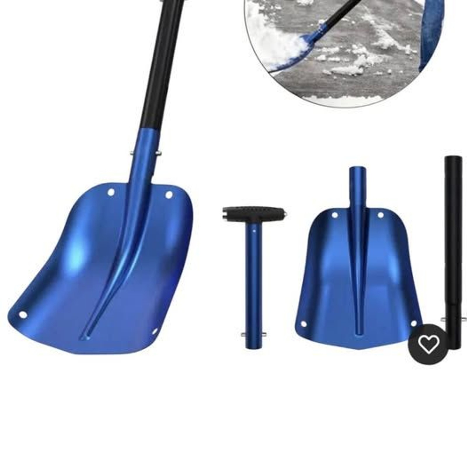 Portable Adjustable Blue Snow Shovel KL-SL17 with Carry Bag