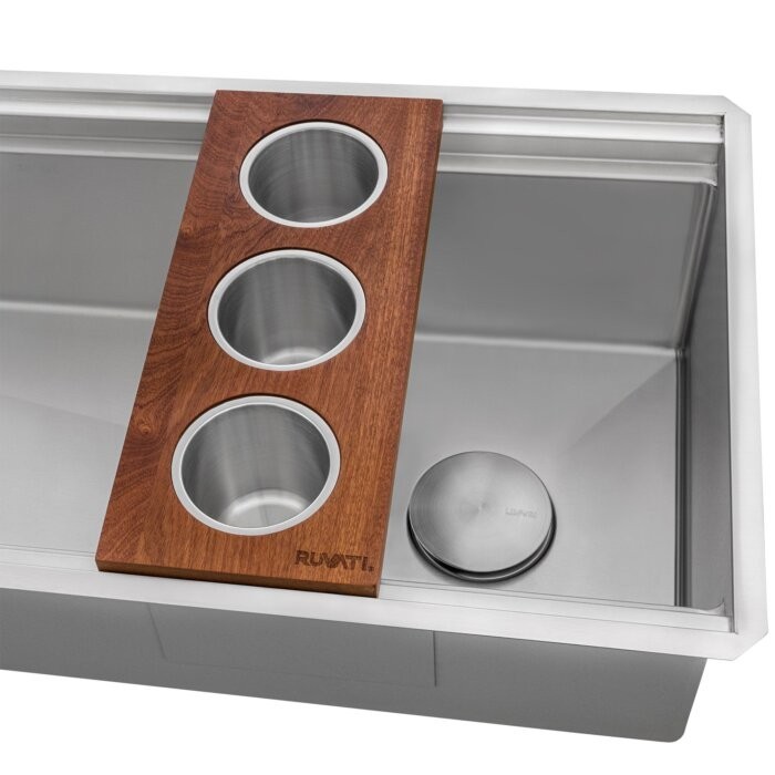Ruvati 45″ Workstation Two-Tiered Undermount Kitchen Sink- RVH6333ST