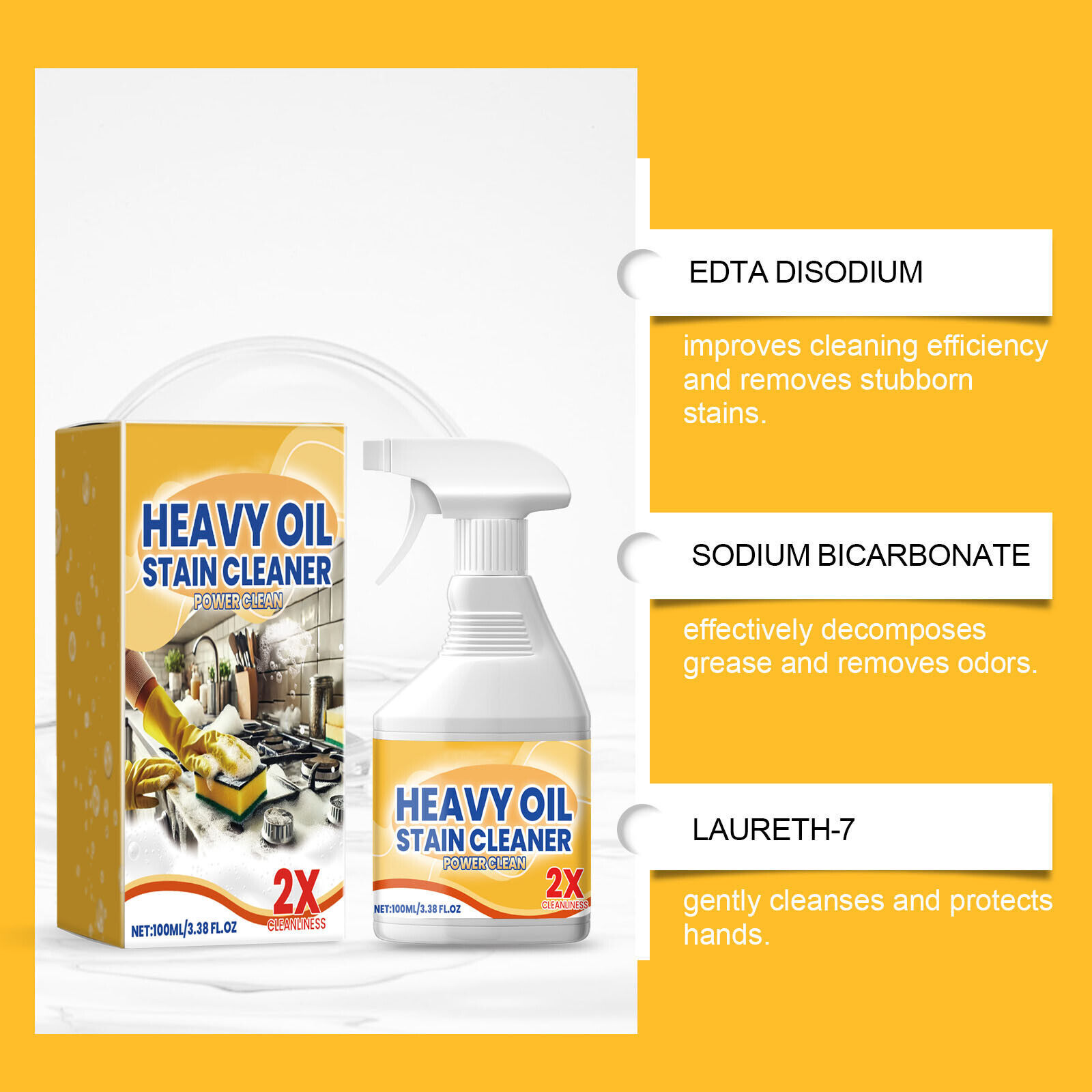 Kitchen Heavy Oil Cleaner, 2025 New All Purpose Kitchen Heavy Oil Cleaning NEW