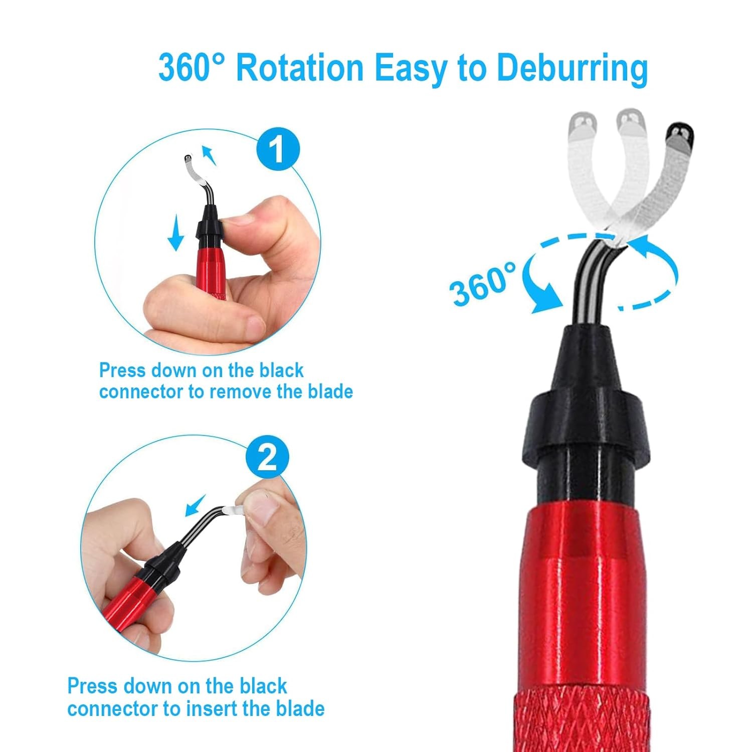 Premium Deburring Tool with 15 High-Speed Steel Swivel Blades for Metal Plastic