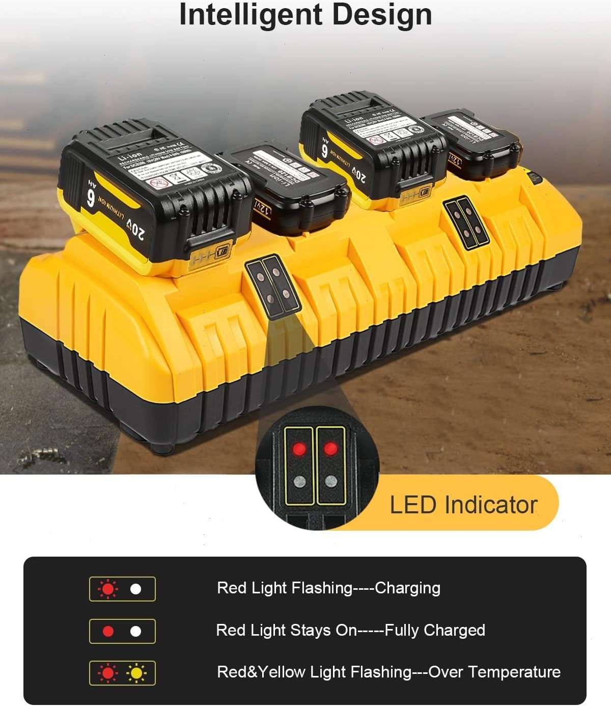 2Pack 12.0Ah For DeWalt 20V Max Lithium-Ion Battery AND Charger DCB206 DCB205