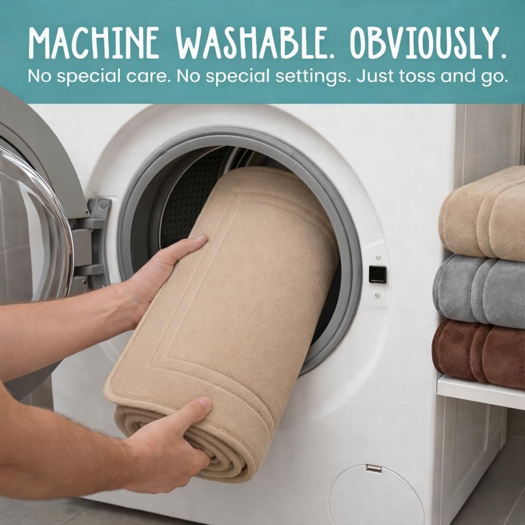 Memory Foam Bath Mat 59×23, Non Slip, Machine Washable, Quick Dry & Absorbent