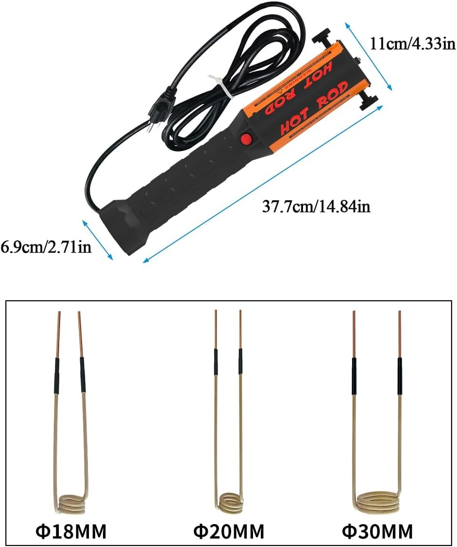 1100W 110V Magnetic Induction Heater Kit with 3 Coil, HVAC Heaters & Accessories