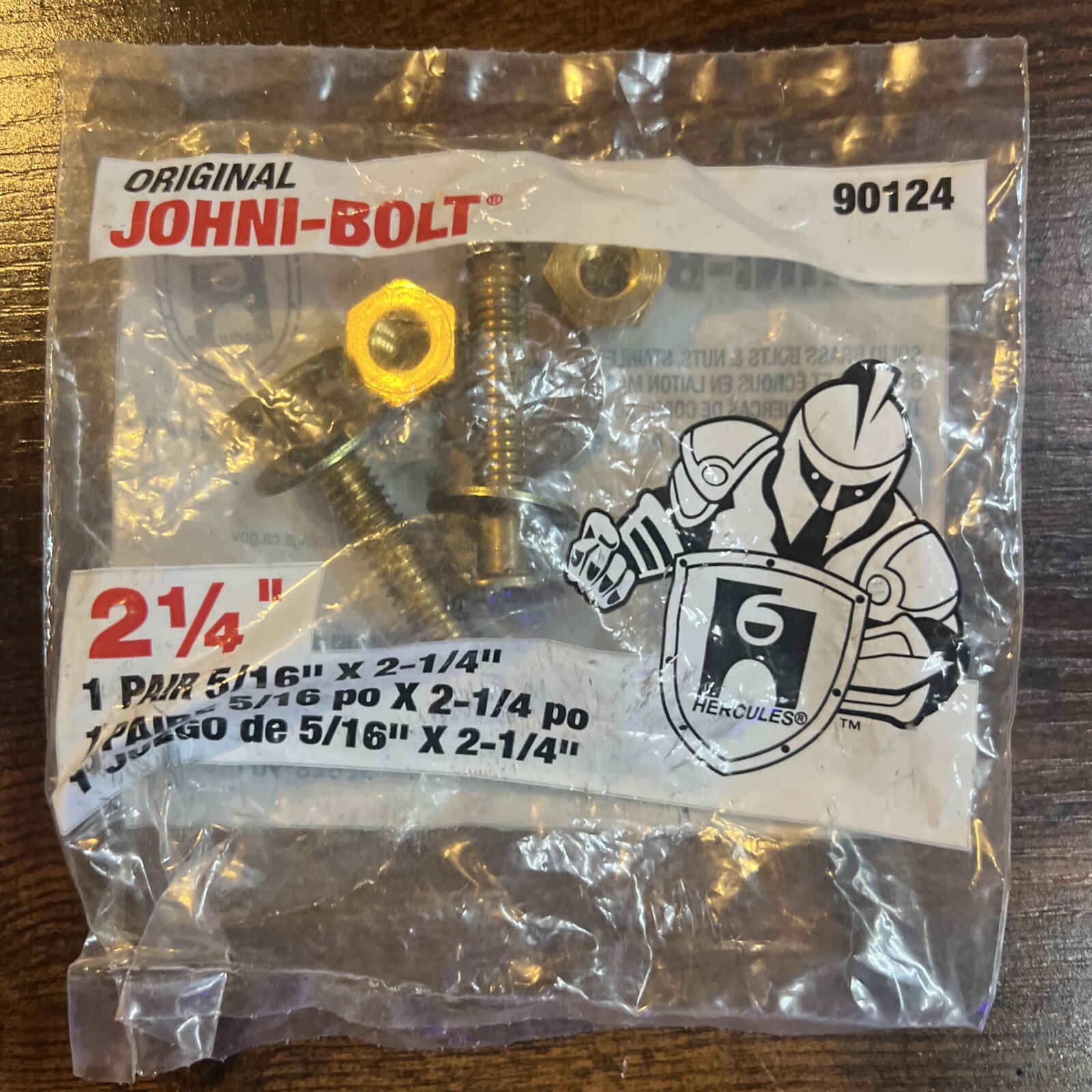NEW Johni-Bolt Brass 5/16″ x 2-1/4″ 90-124 HerculesToilet Bolt