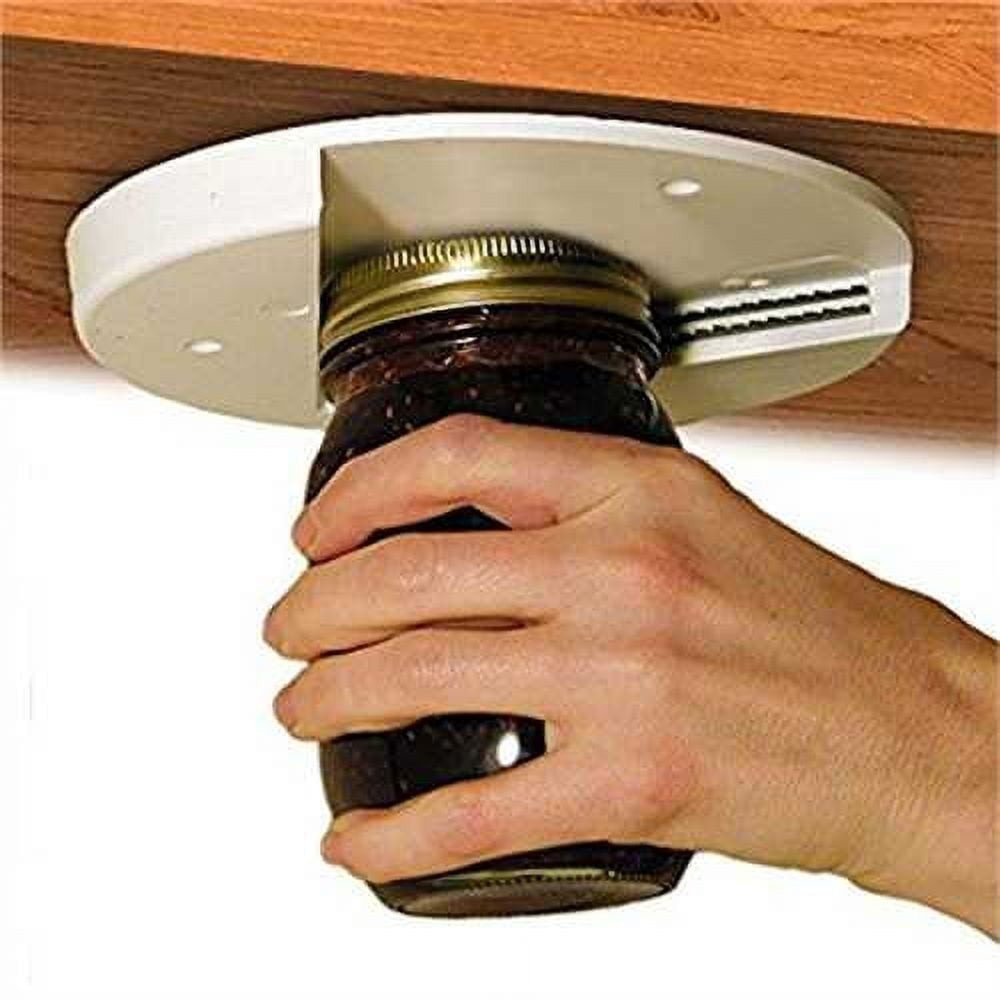 Under Cabinet Easy Grip One Handed Jar Bottle Opener for All Jar Sizes