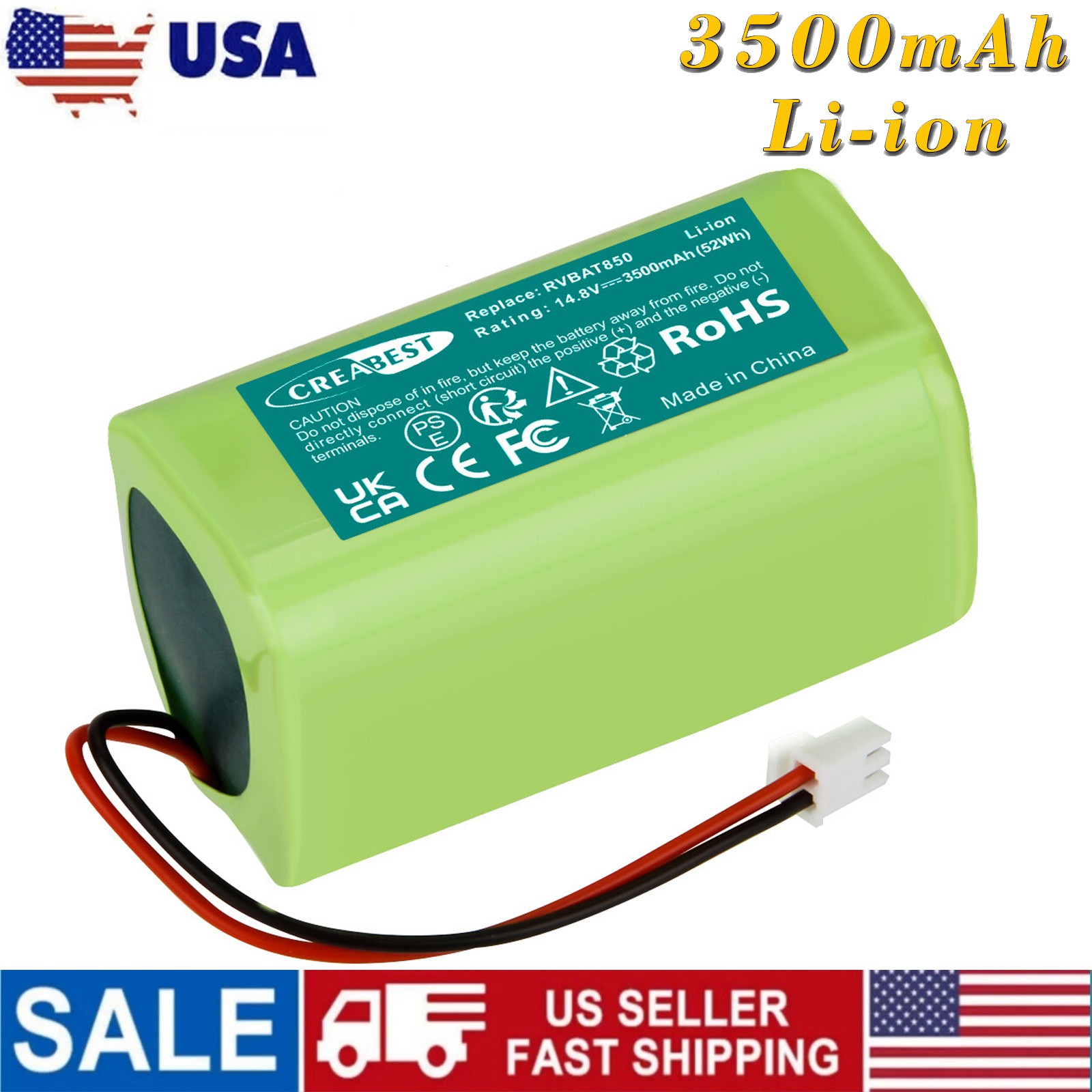 3.5Ah Battery For Shark RV1001AE RV1101ARUS UR1105ARUS RVBAT850 UR1005AE Vacuum