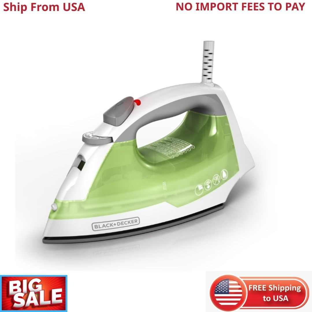 BLACK+DECKER Steam Iron, 1200W, Smartsteam Technology, Non-Stick Soleplate, Auto