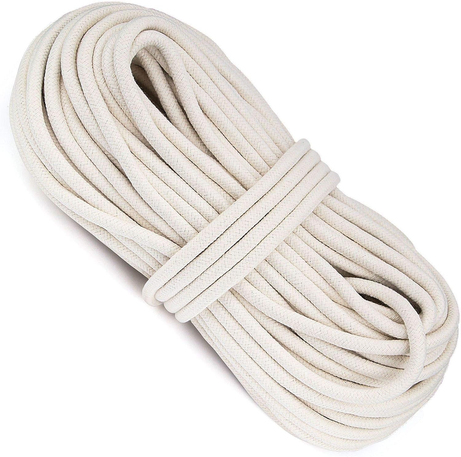 3/8 Inch x 164 Feet Natural Cotton Rope White Heavy Duty Clothesline Cord Cra…