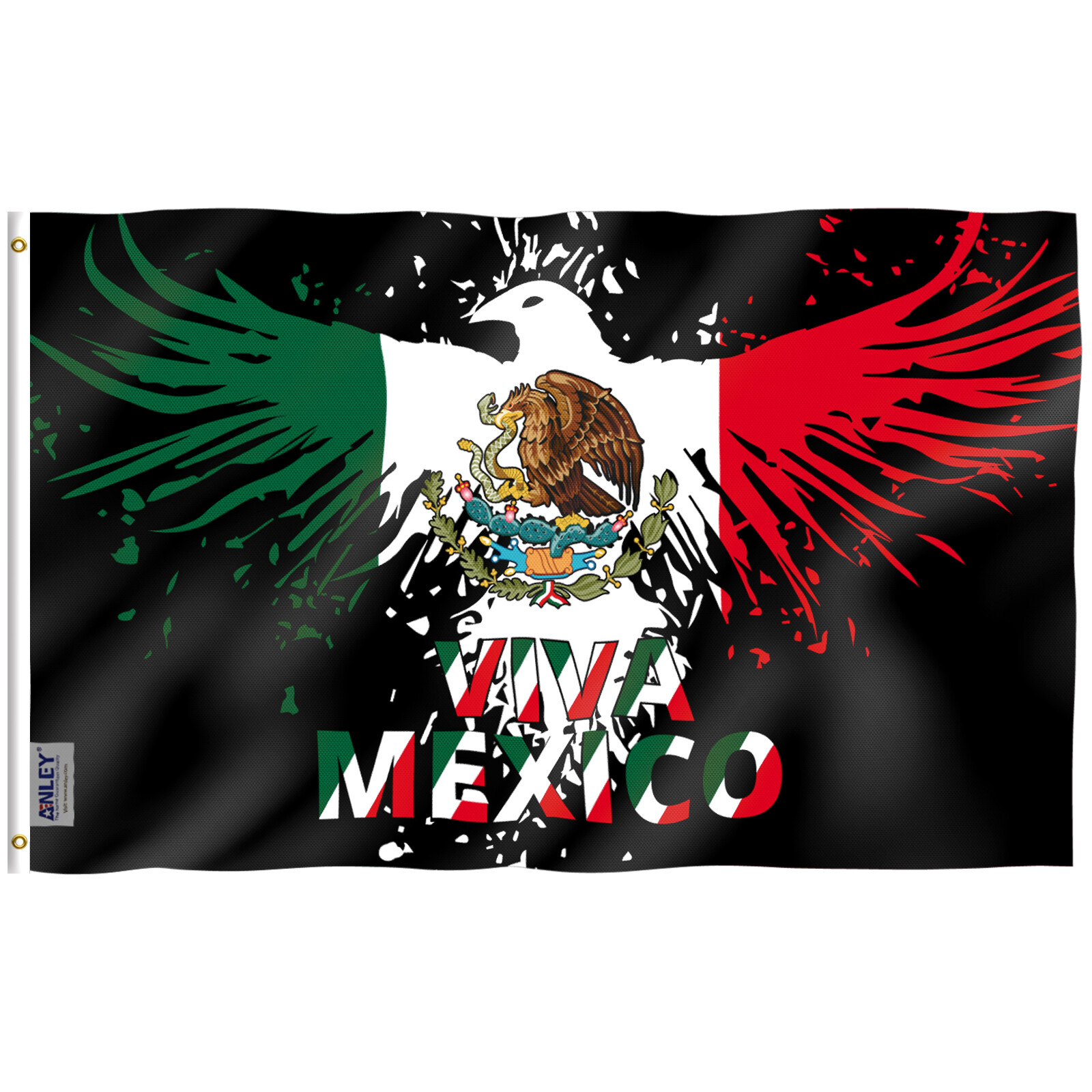 Anley Fly Breeze 3×5 Ft Viva Mexico Flag – Mexico Eagle Mexican MX National Flag