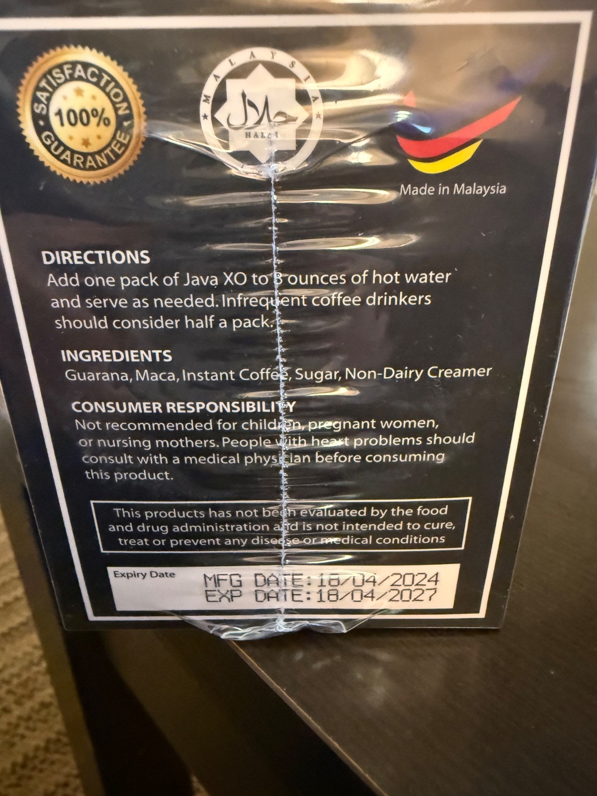 1 Box Java XO Coffee Herb For Men Energy, Masculine & Rejuvenator (10 Sachets)