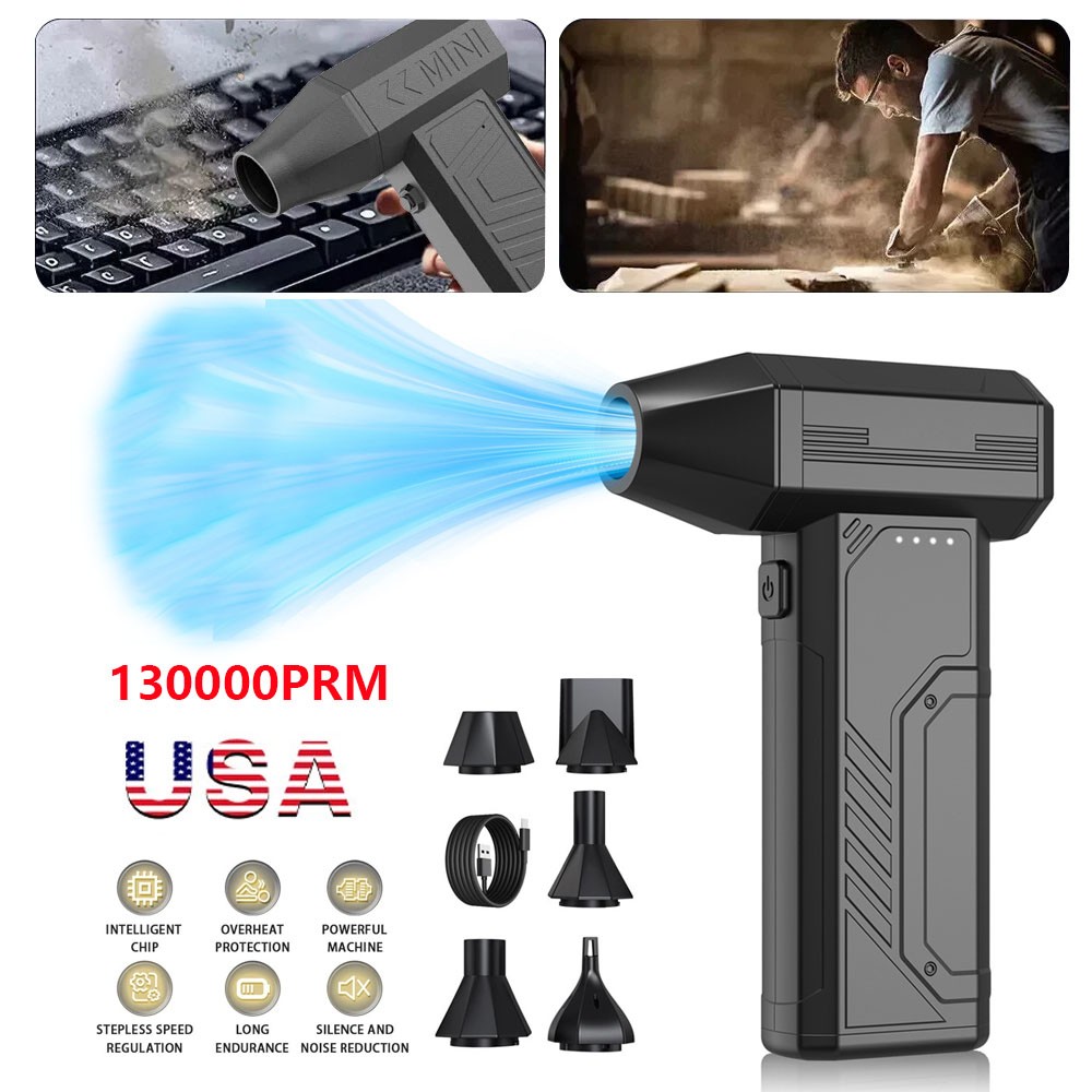 Electric Air Duster Cordless Mini Jet snow Blower Portable Turbo Fan