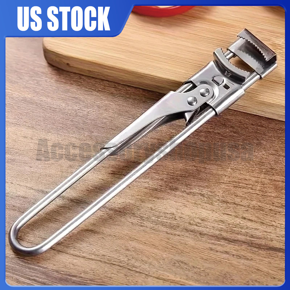 NEW Stainless Steel Can Opener Multifunctional Adjustable Jar Lid Gripper Tool