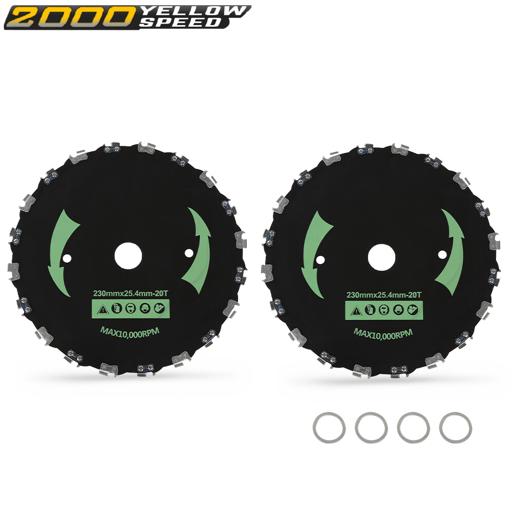 2PCS 9″ CHAINSAW BRUSH BLADE 20 TOOTH CUTTER TRIMMER HEAD WEED MOWER SAW BLADE