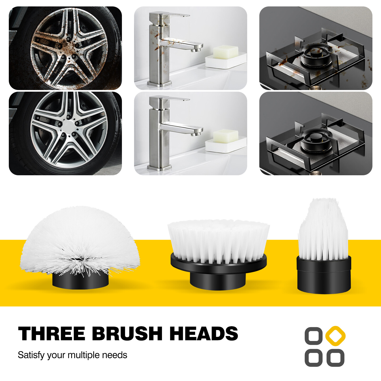 1500mAh Electric Spin Scrubber Cordless Bathtub Power Scrubber Cleaning Brush
