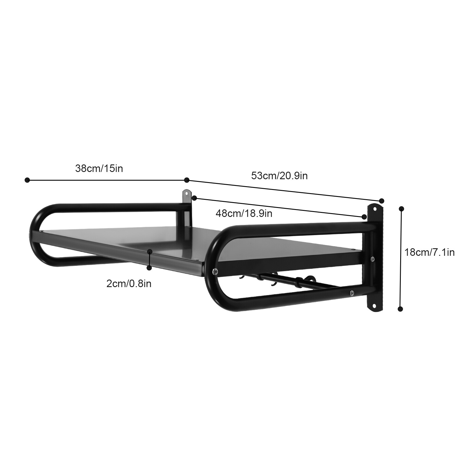Carbon Steel Wall Shelf Metal Shelving Heavy Duty Commercial or Household Grade