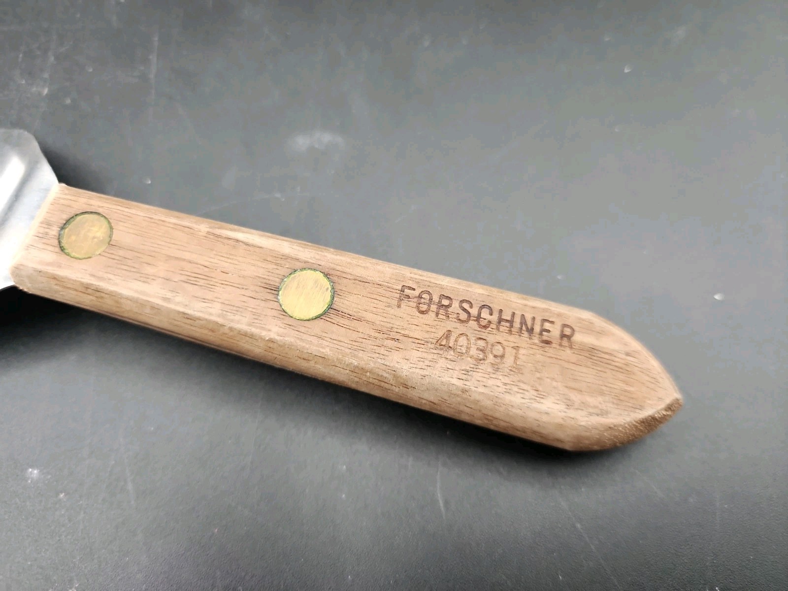Vintage Forschner Stainless Steel Triangle Wood Handle Spatula Turner 40391