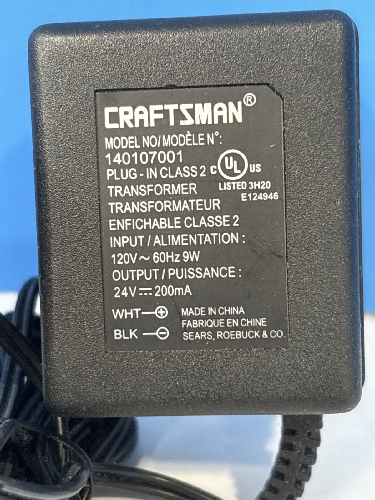 Craftsman 19.2V Volt C3 Power Tool Battery Charger 140107001 Black