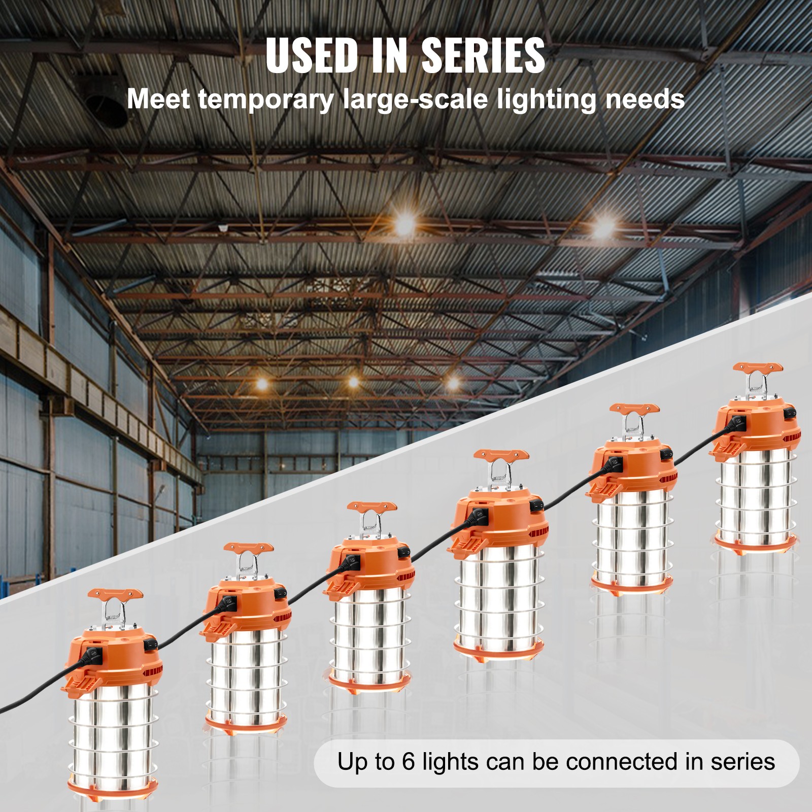 VEVOR 150W LED Temporary Construction Light 20000LM Work Jobsite Lighting IP65