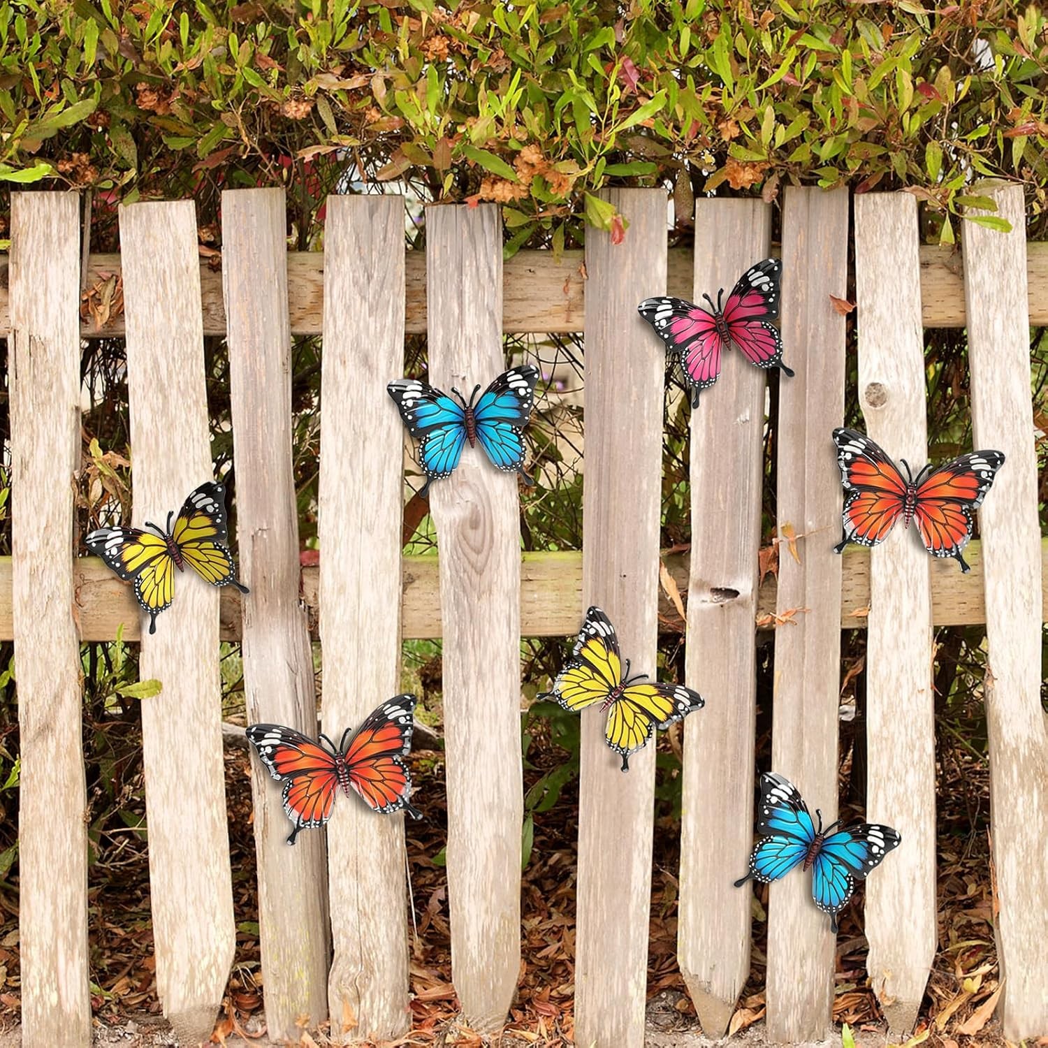 4 Pack Metal Butterfly Decorations, 6.7 in Butterfly Wall Art Sculpture Hanging