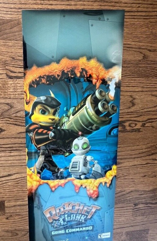 Ratchet And Clank Metallic Poster 32″ X 12.5″ Playstation 2 Store Display Sign