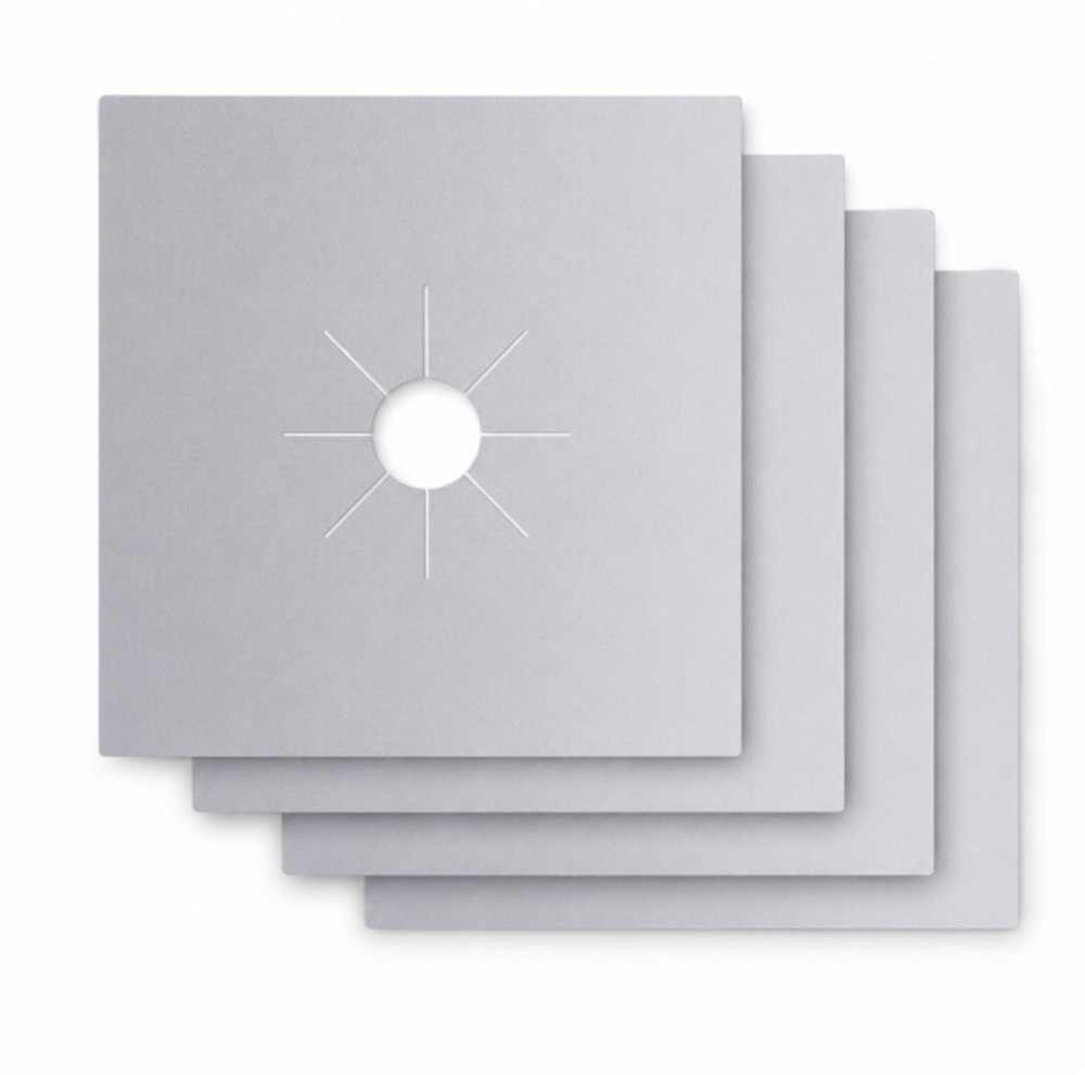 4 Reusable Non-Stick Gas Range Stove Top Burner Protectors – Easy Clean Liners