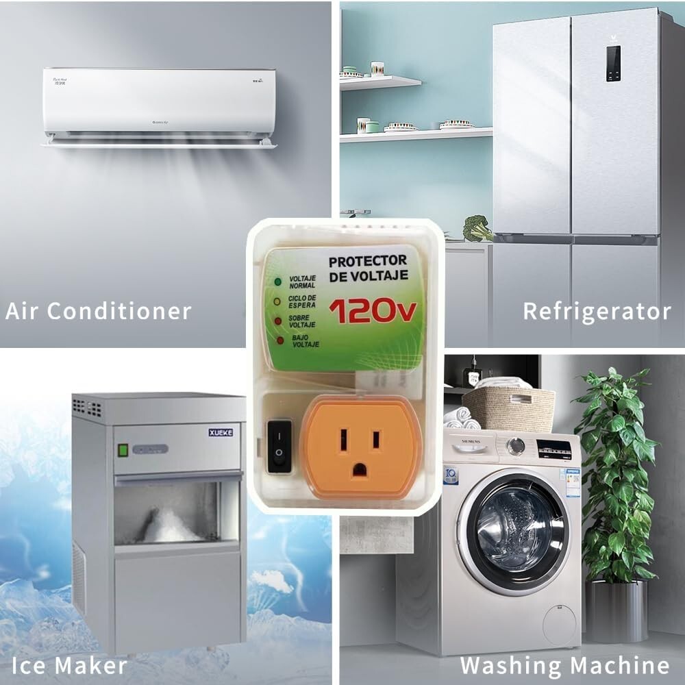 120V US Plug Surge Voltage Protector Power Sockets Refrigerator Appliance Home