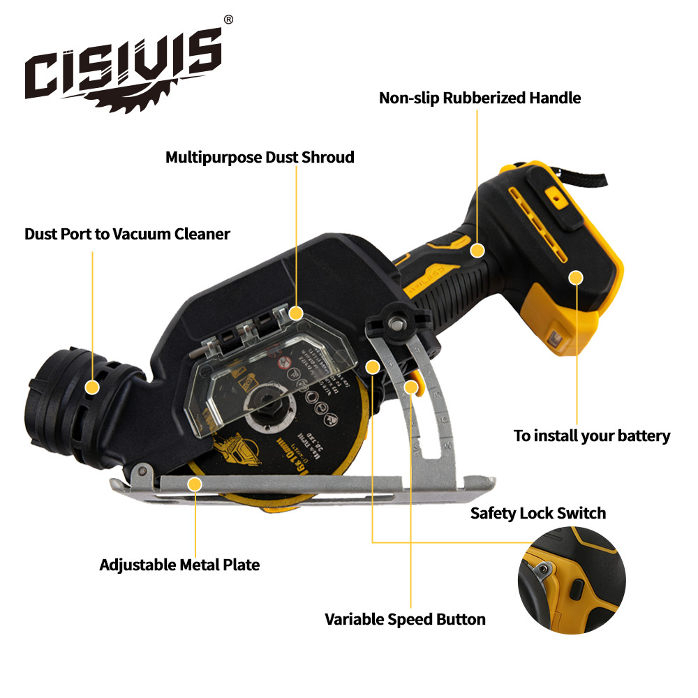 Compact 3″ Electric Circular Saw – Brushless Motor, Fits DEWALT 20V/18V