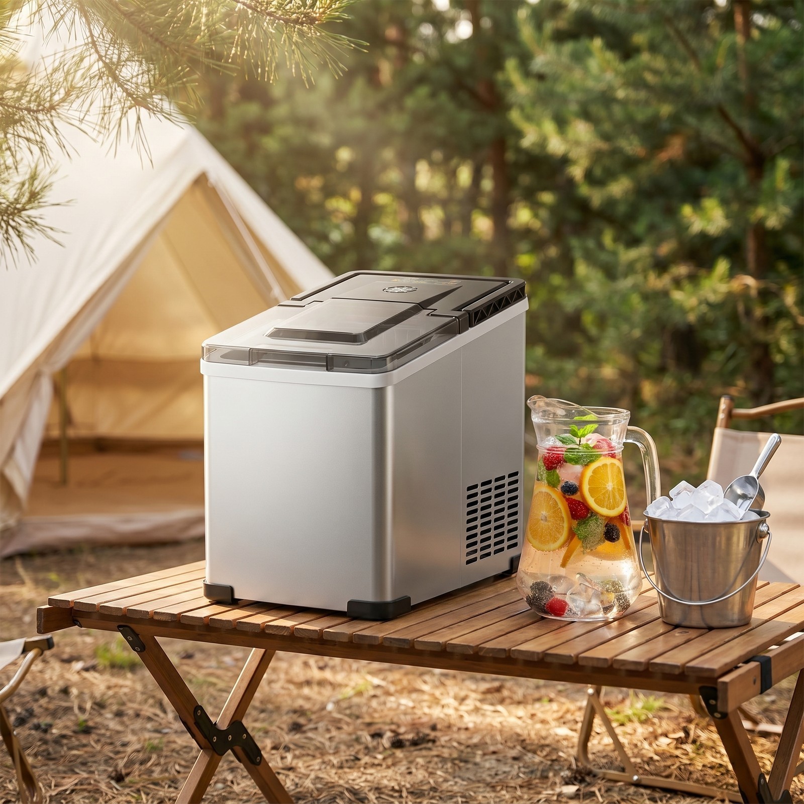 Ice Maker Countertop with Auto-Cleaning, 44Lbs/24Hrs, Portable Ice Machine