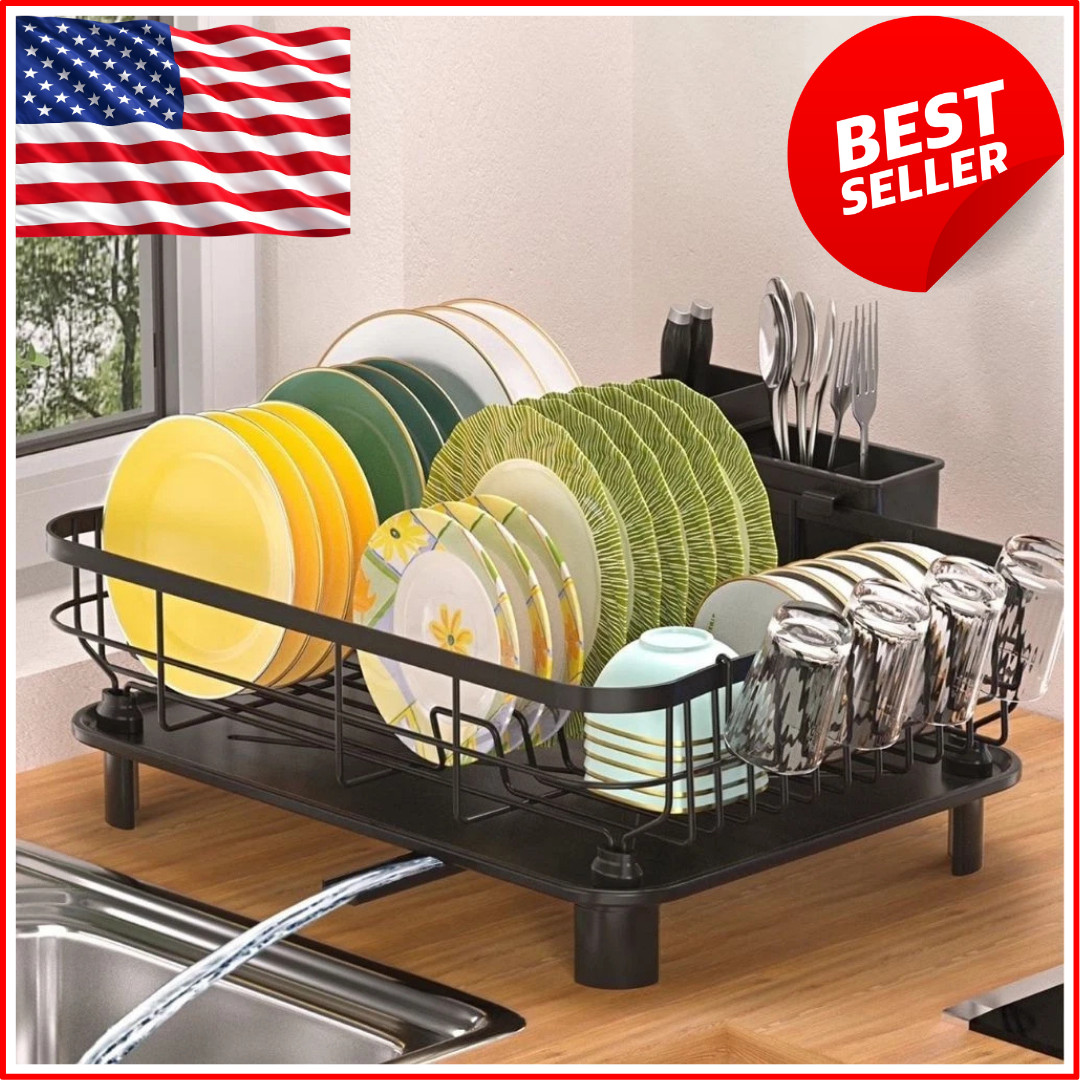Dish Drying Rack Dish Drainer for Kitchen Counter, Large Dish Rack