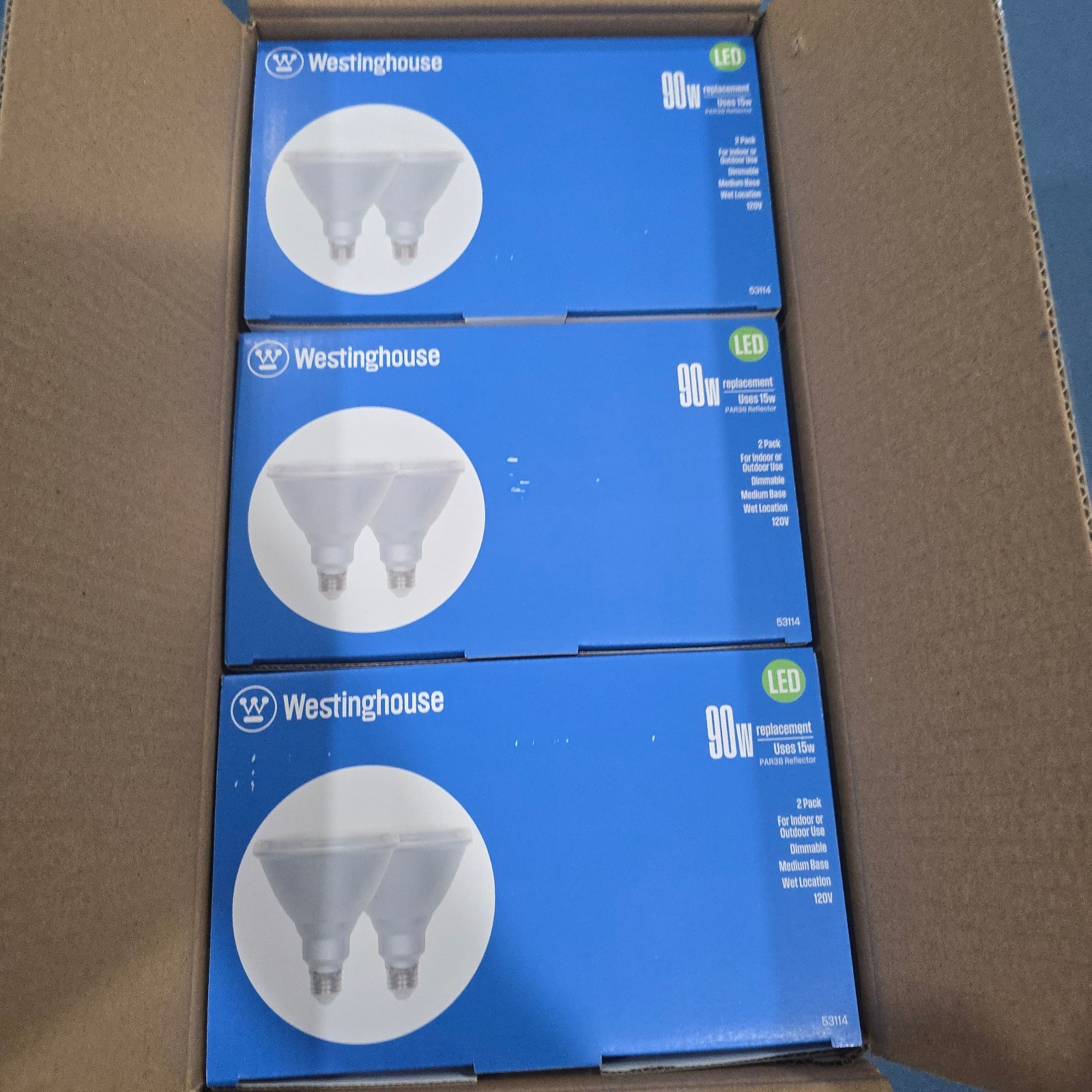 Westinghouse 5311400 15-Watt (90-Watt Equivalent) PAR38 Flood Dimmable Bright Wh