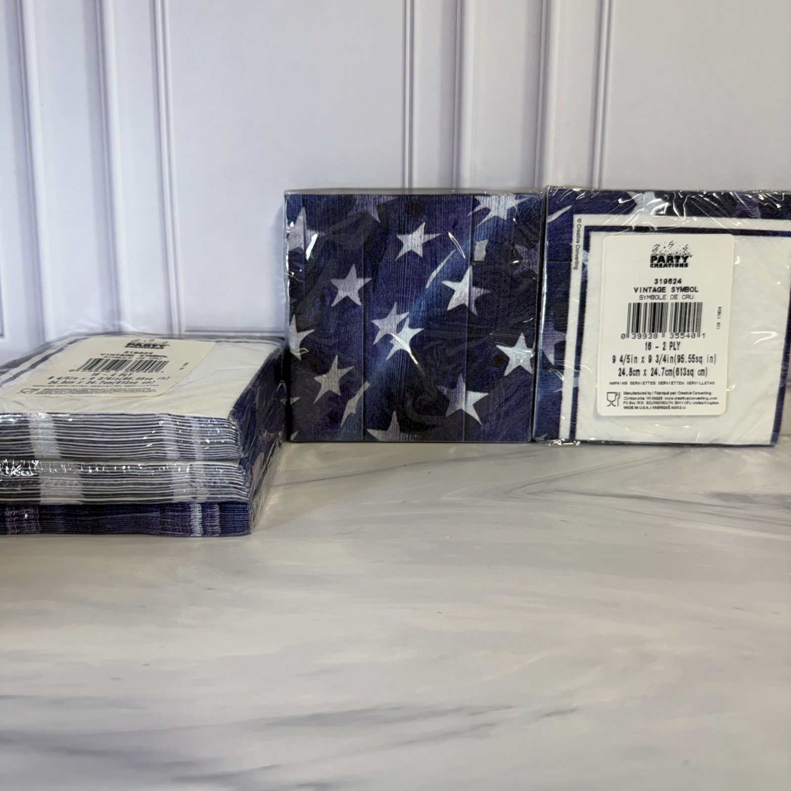 5 Pks Stars Fourth July 4th Party Cocktail Napkins Dessert Patriotic 16- 2ply