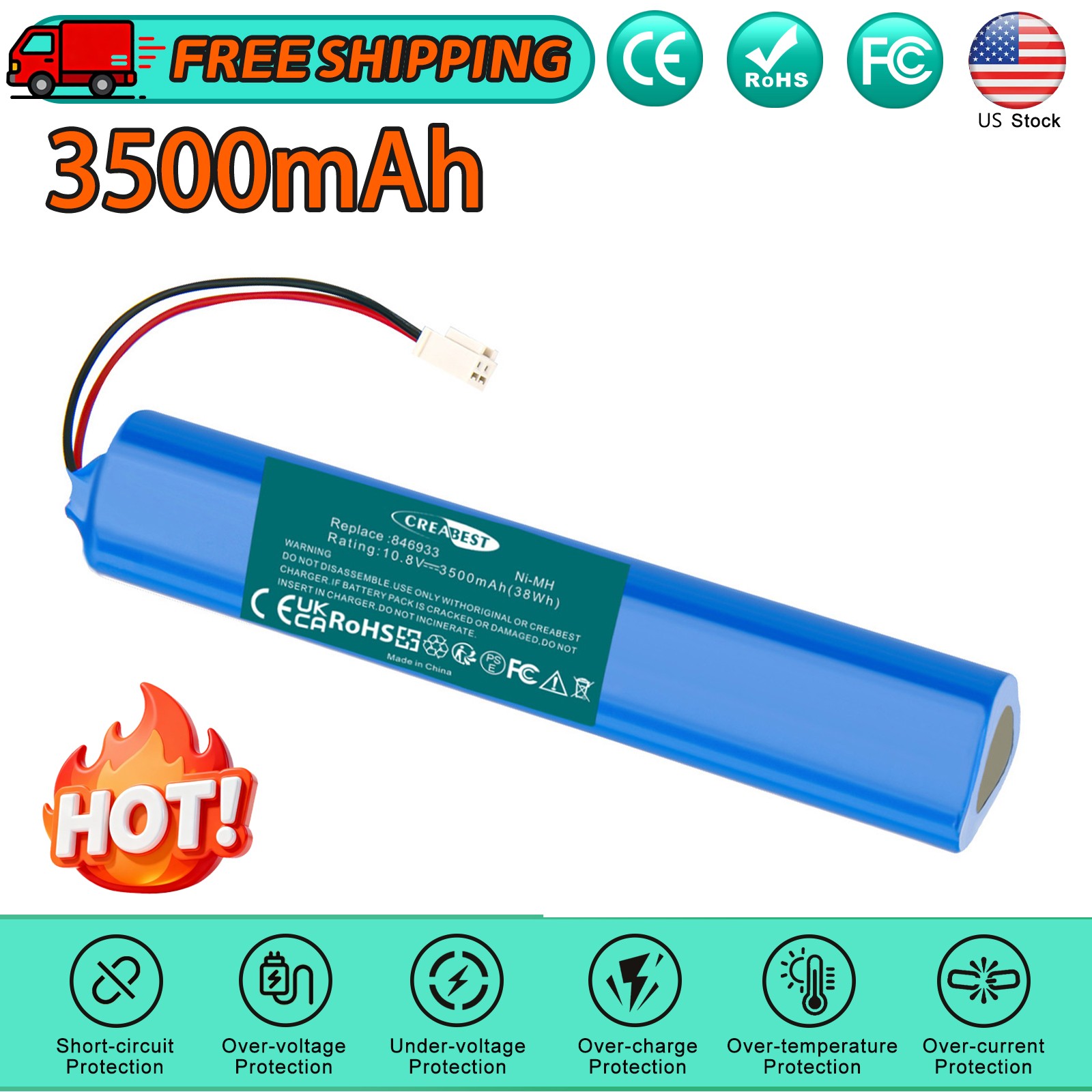 3.5Ah NiMH Battery for Velux Roller Shutters,SSL Solar Shutters,846933 946930