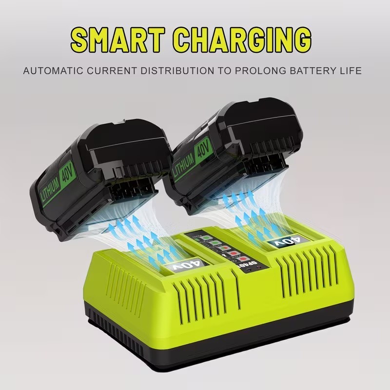For Ryobi 40V Dual Port Rapid Charger 40 Volt Battery OP401 OP4050 OP4040