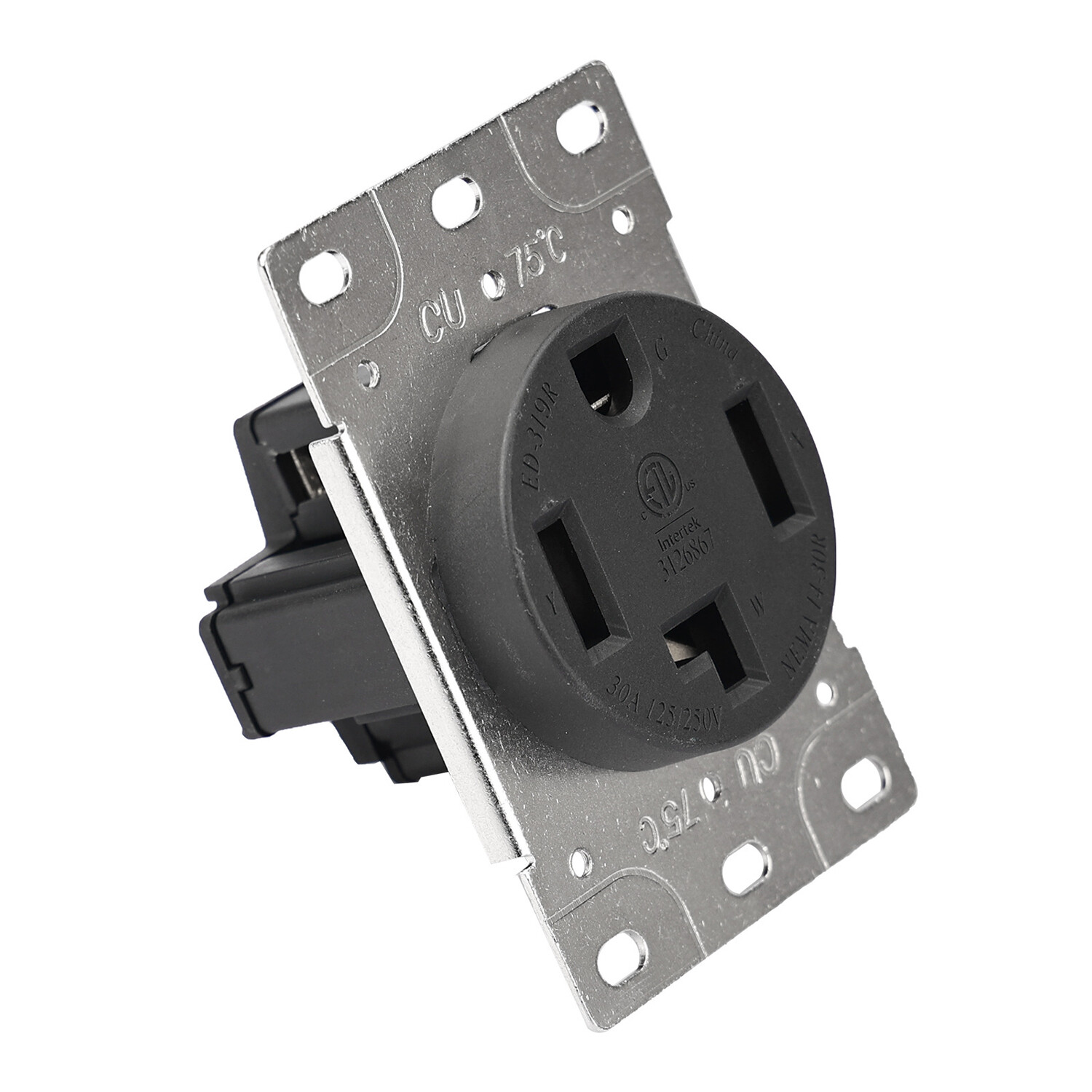 30 Amp Dryer Receptacle, Outlet for Electric Dryers, 125/250V Power Outlet