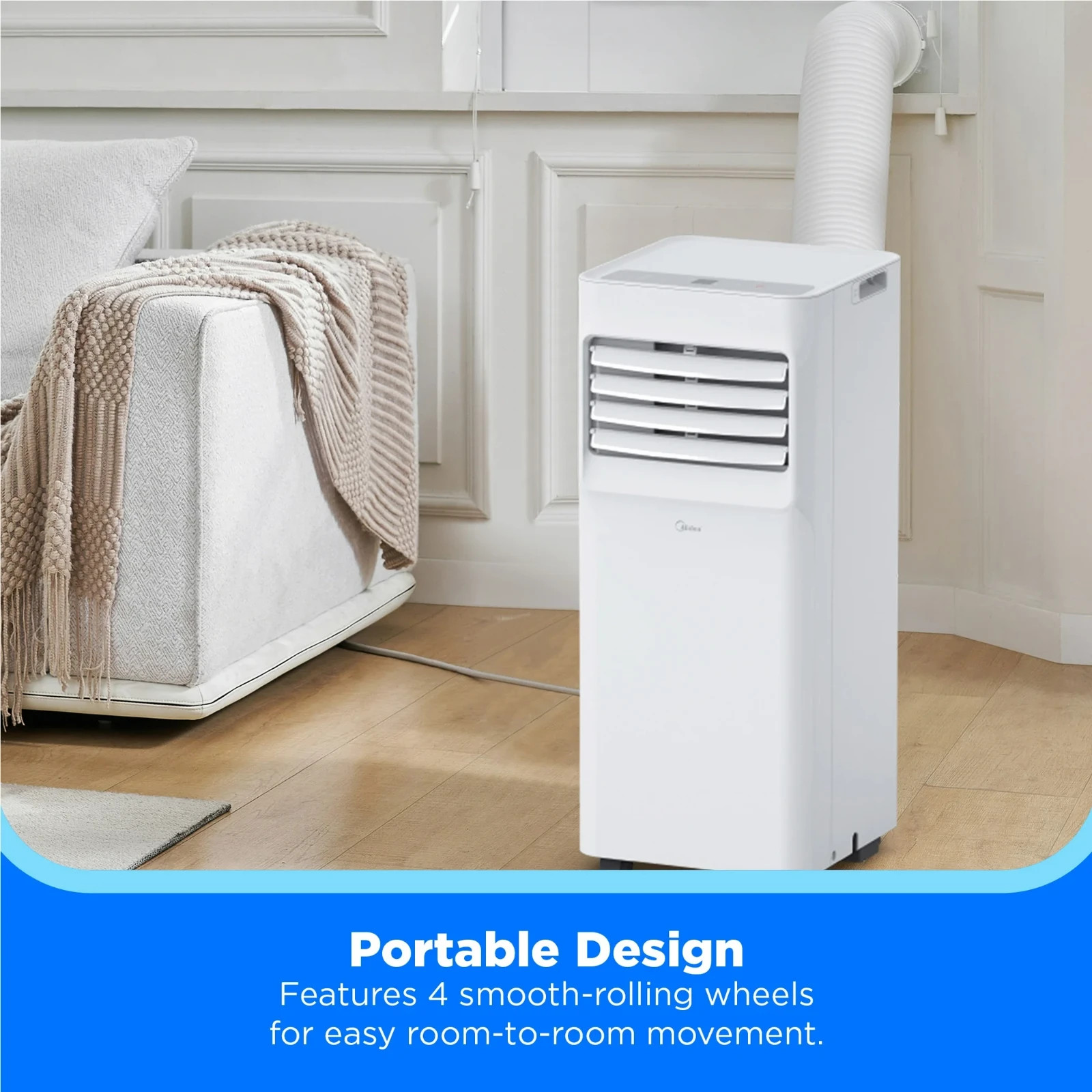 Midea Portable Air Conditioner 5,000 BTU 115V w/ Comfort Remote MAP05R1AWWT -NEW
