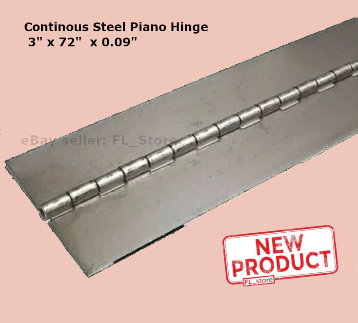 Weldable Piano Hinge 3″ x 72 Inch No Holes Steel Finish 0.09″ Continuous NEW